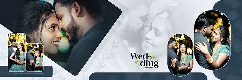 Wedding couple album design PSD template 12x36 size
