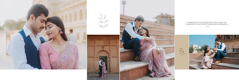 Traditional couple wedding album PSD design 12x36