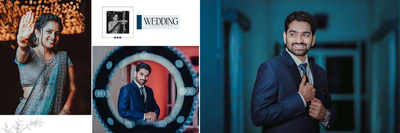 Couple portrait 12x36 wedding album Photoshop PSD