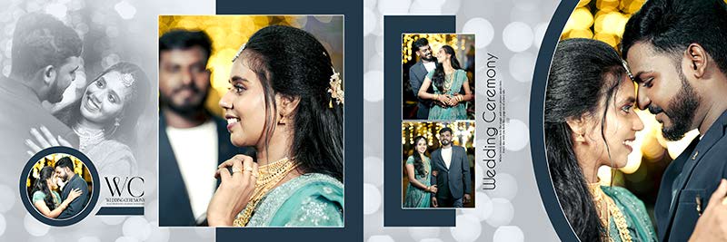 Pre-wedding wedding album design PSD for bride and groom