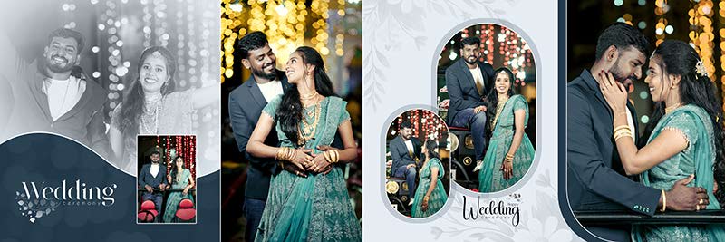 12x36 PSD album template for wedding couple portraits